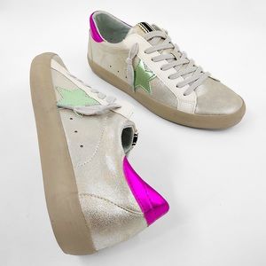 SHUSHOP Silver Distressed PAULA Star Sneaker NIB Free People